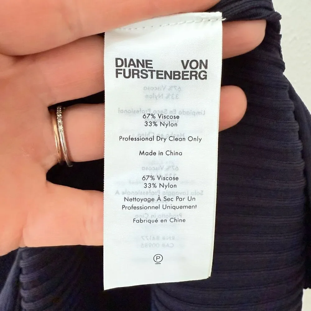 Diane Von Furstenberg Clara Sweaterdress Women's Size Small Navy Blue Slip Knee
